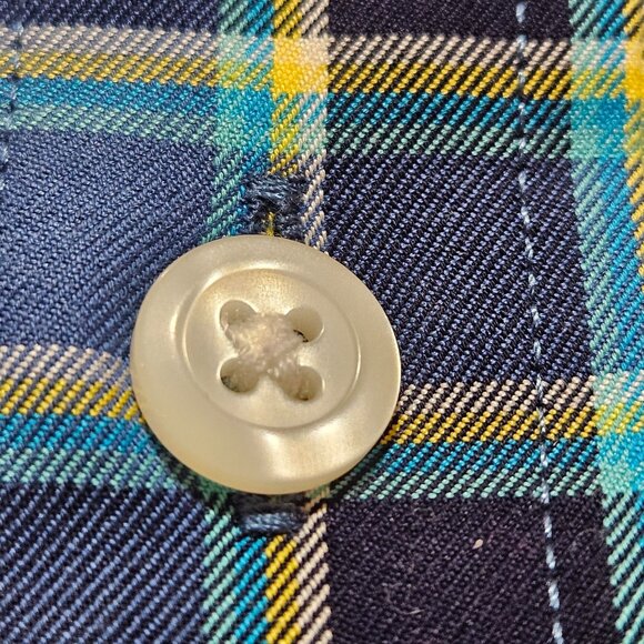 Mens Duluth Trading Co. Blue Plaid Long Sleeve Button-Down Shirt Cotton Blend Cl - Picture 15 of 16